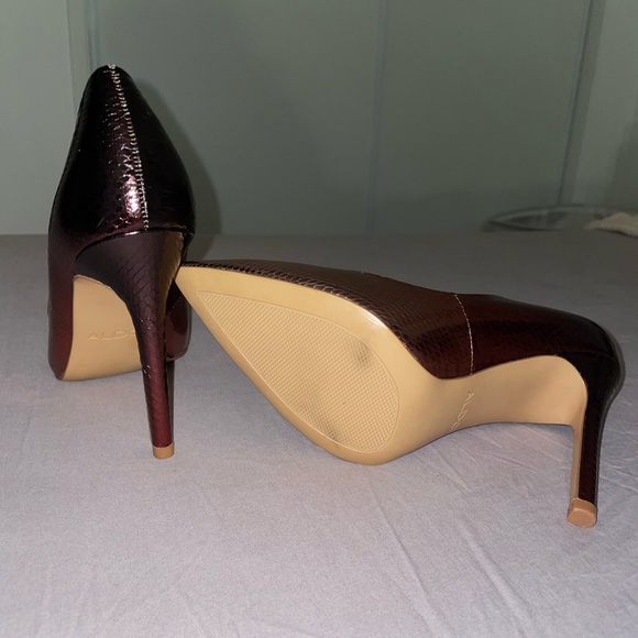 NWOT Aldo Lala Bronze Ombre Snake Print Scale Heels Size 6 ⭐️ - Picture 6 of 7